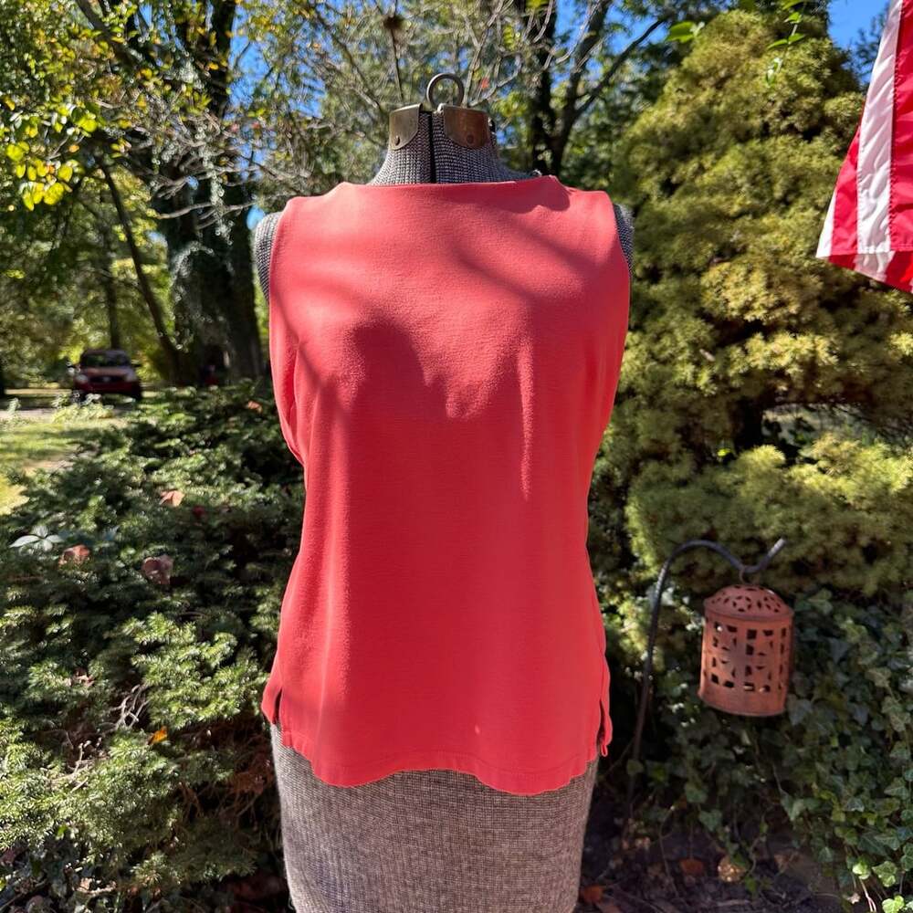Banana Republic Coral Pink Sleeveless Tank Top Scoop Back Size M